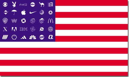 [Anti-corporate flag]